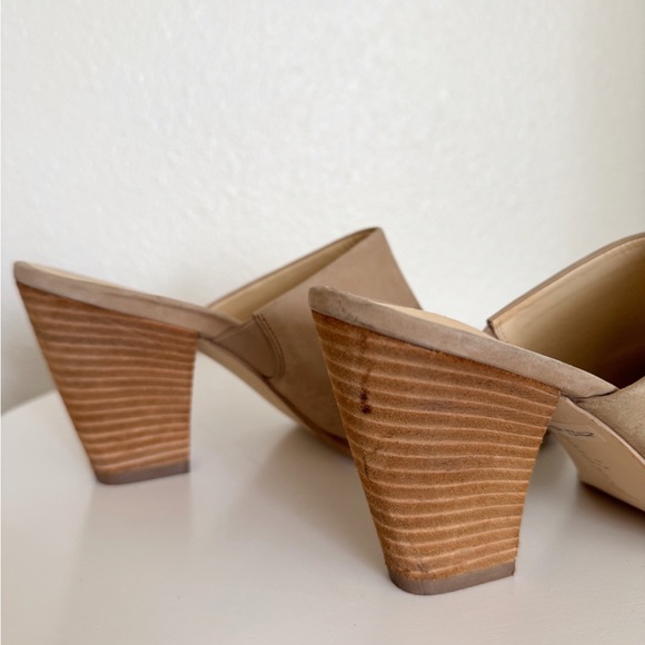 Paul Green Vonda Mule Stacked Block Heel Tan Nubuck Leather Size 7 - Picture 9 of 10